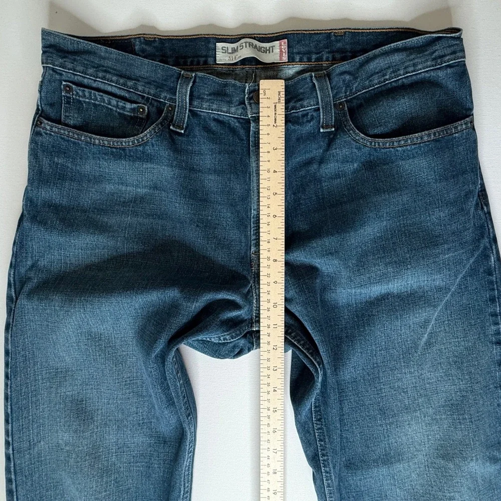 Levis 514 Men Slim Straight Jeans Size 38x32‎ Blue Denim Cotton Casual Classic